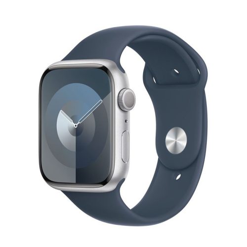 Apple Watch Series 9 GPS 45 mm Silver Aluminium Case with Sport Band M/L - Storm Blue (MR9E3QH/A)